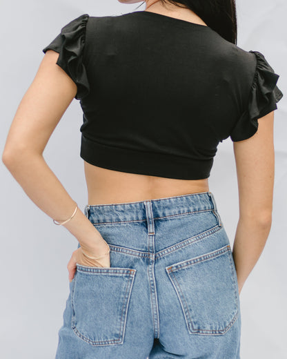 Ruffle Sleeve Halftee