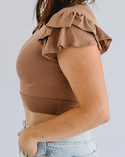 Ruffle Sleeve Halftee