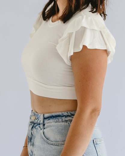 Ruffle Sleeve Halftee