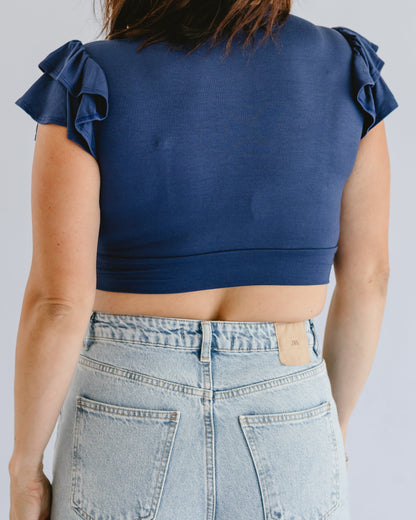 Ruffle Sleeve Halftee